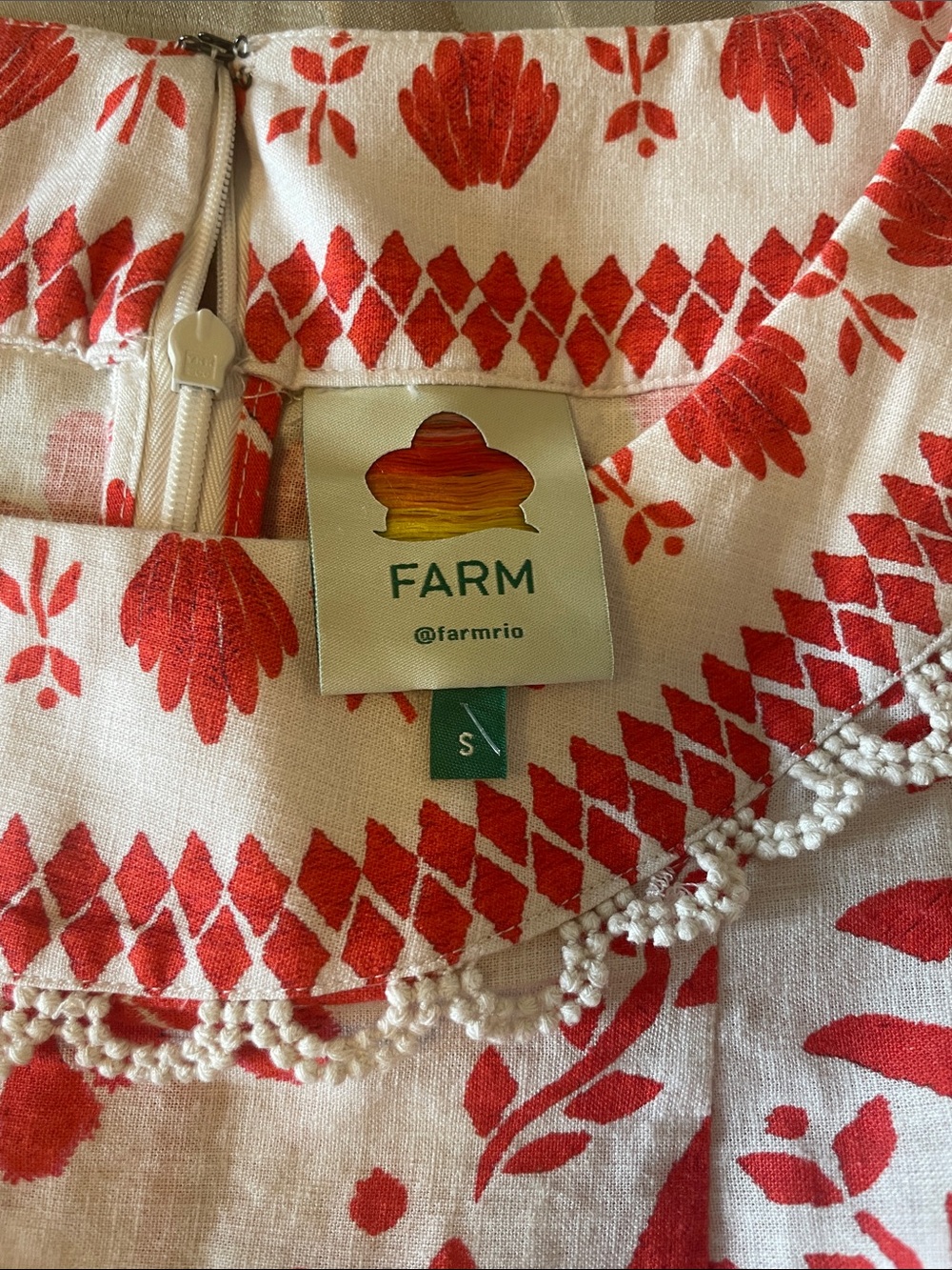 FARM Rio Cream Mini Dress with Red Bird & Floral Print - Picture 2 of 6